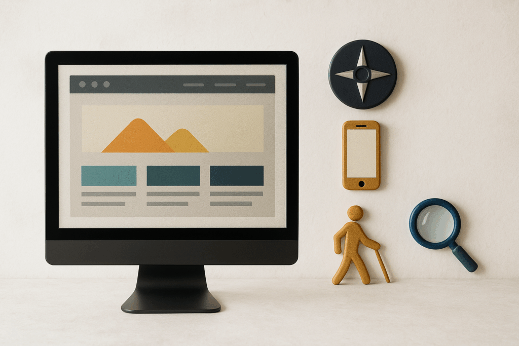 Schermo in stile cartone che indica un sito web
